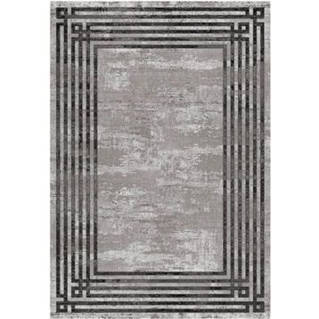 Çam Halı Gloria TD95402 Gri Art Deco Modern Desen Dokuma Saçaklı Kilim