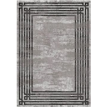 Çam Halı Gloria TD95402 Gri Art Deco Modern Desen Dokuma Saçaklı Kilim