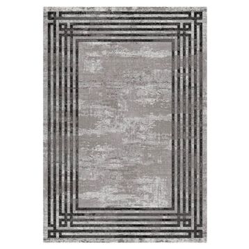 Çam Halı Gloria TD95402 Gri Art Deco Modern Desen Dokuma Saçaklı Kilim