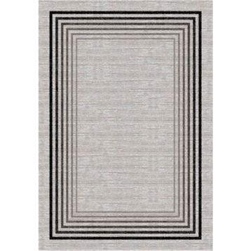 Çam Halı Gloria TD955 Gri Art Deco Modern Desen Dokuma Saçaklı Kilim