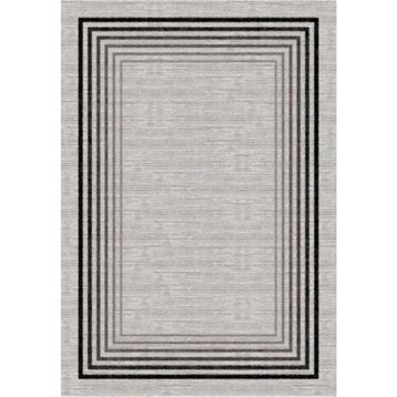 Çam Halı Gloria TD955 Gri Art Deco Modern Desen Dokuma Saçaklı Kilim