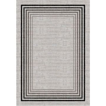 Çam Halı Gloria TD955 Gri Art Deco Modern Desen Dokuma Saçaklı Kilim
