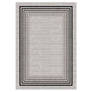 Çam Halı Gloria TD955 Gri Art Deco Modern Desen Dokuma Saçaklı Kilim