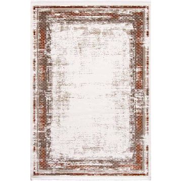 Çam Halı Lizbon 4502 Taba Enti Halı Modern Eskitme Desenli Makine Halısı