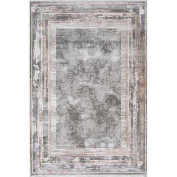 Çam Halı Naturel 1703 Gri Vizon 100x300 cm Romans Halı Modern Desenli Makine Halısı