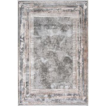 Çam Halı Naturel 1703 Gri Vizon 80x150 cm Romans Halı Modern Desenli Makine Halısı