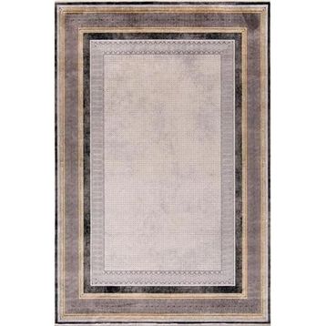 Çam Halı Naturel 1705 Gri Sarı 160x230 cm Romans Halı Modern Desenli Makine Halısı