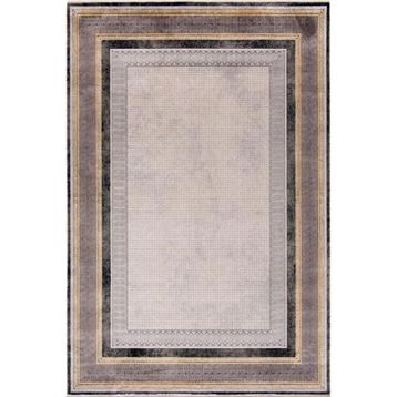 Çam Halı Naturel 1705 Gri Sarı 200x290 cm Romans Halı Modern Desenli Makine Halısı