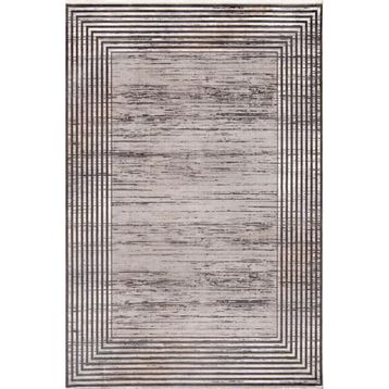 Çam Halı Naturel 1706 Gri 80x150 cm Romans Halı Modern Eskitme Desenli Makine Halısı