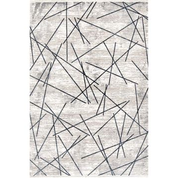Çam Halı Norm 6215 Mavi 100x300 cm Romans Halı Modern Desenli Makine Halısı