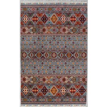Çam Halı Sultani 806 Gri Yün ve Bambu ile Özel Tezgahlarda Üretilen Otantik Desenli El Emeği Modern Halı