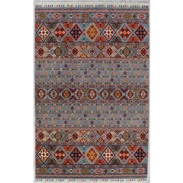 Çam Halı Sultani 806 Gri Yün ve Bambu ile Özel Tezgahlarda Üretilen Otantik Desenli El Emeği Modern Halı