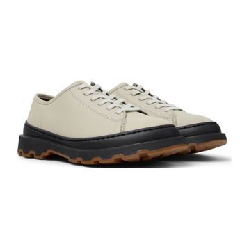 Camper Brutus+ K201839-003 Gri Deri Kadın Loafer Ayakkabı