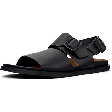 Camper Lluc Sandal K101092-001 Deri Black Siyah Erkek Sandalet