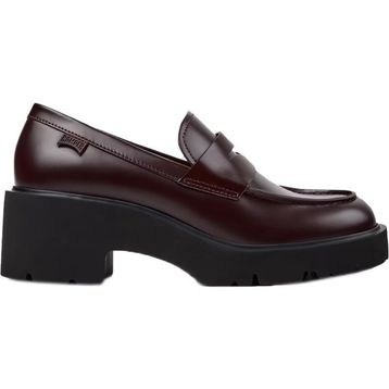 Camper Milah K201425-030 Bordo Deri Kadın Makosen Loafer Ayakkabı