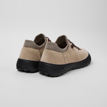 Camper Peu Serra K101075-011 Bej-Gri Süet Deri ve Tekstil Erkek Günlük Ayakkabı