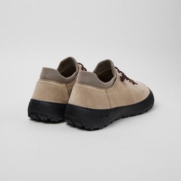 Camper Peu Serra K101075-011 Bej-Gri Süet Deri ve Tekstil Erkek Günlük Ayakkabı
