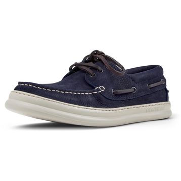 Camper Runner K101073-006 Mavi Nubuk Deri Erkek Makosen Loafer Ayakkabı