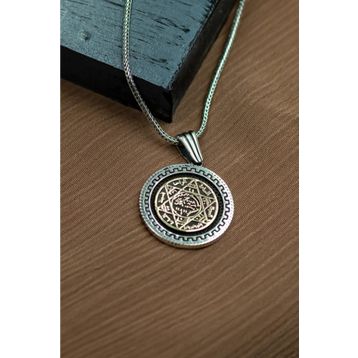CAN SİLVER 925 Ayar Gümüş Süleyman Mührü Erkek Kolye