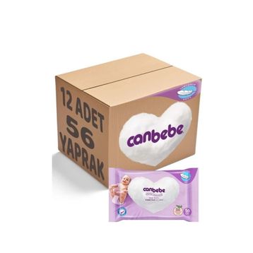 Canbebe Kremsi Dokunuş 12'li 672 Yaprak Islak Havlu Mendil Seti