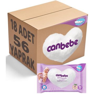Canbebe Kremsi Dokunuş 18'li 1008 Yaprak Islak Havlu Mendil Seti