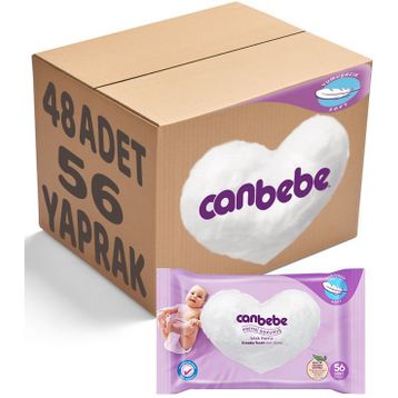 Canbebe Kremsi Dokunuş 48'li 2688 Yaprak Islak Havlu Mendil Seti