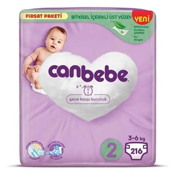 Canbebe No:2 Mini 216 Adet Bebek Bezi