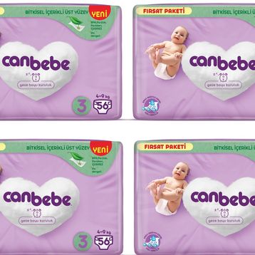 Canbebe No:3 Midi 224 Adet Bebek Bezi