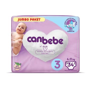 Canbebe No:3 Midi 34 Adet Bebek Bezi
