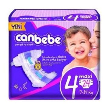 Canbebe No:4 Maxi 24 Adet Bebek Bezi