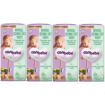 Canbebe No:6 XLarge 248 Adet Bebek Bezi