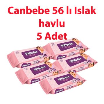 Canbebe Temel Bakım 5'li 56 Adet Islak Havlu