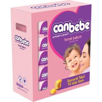 Canbebe Temel Bakım 5'li 56 Adet Islak Havlu