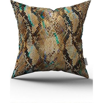 Cango Home 351 - 43 x 43 cm - Renkli Dijital Baskı Kırlent Yastık Kılıfı