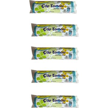 Canhome 10 Adetlik 5 Rulo Jumbo Boy Mavi 80x110 cm 80 lt Çöp Poşeti