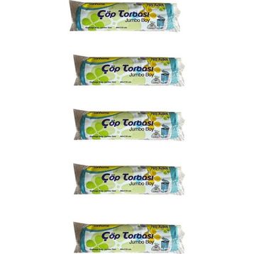 Canhome 10 Adetlik 5 Rulo Jumbo Boy Mavi 80x110 cm 80 lt Çöp Poşeti