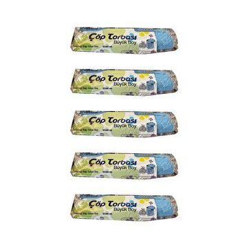 Canhome 10 Adetlik 5 Rulo Mavi Büyük Boy Battal 65x80 cm 30 lt Cop Poşeti