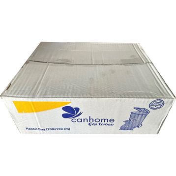 Canhome 240 lt 100x150 cm 600 gr 10 Adetlik 10 Rulo Siyah Hantal Konteyner Çöp Torbası
