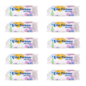 Canhome 40 Adetlik 10 Rulo Beyaz Mini Küçük Boy 40x50 cm 30 lt Çöp Poşeti