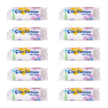 Canhome 40 Adetlik 10 Rulo Beyaz Mini Küçük Boy 40x50 cm 30 lt Çöp Poşeti