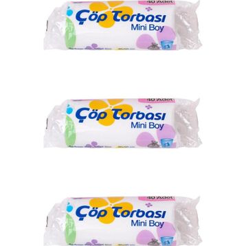 Canhome 40 Adetlik 3 Rulo Beyaz Mini Küçük Boy 40x50 cm 30 lt Çöp Poşeti