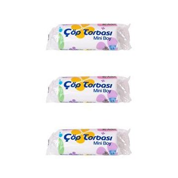 Canhome 40 Adetlik 3 Rulo Beyaz Mini Küçük Boy 40x50 cm 30 lt Çöp Poşeti