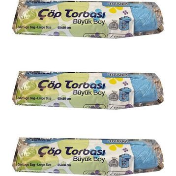Canhome Büyük Boy Çöp Torbası 10 Adet Mavi 65 x 80 cm