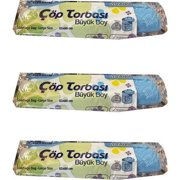 Canhome Büyük Boy Çöp Torbası 10 Adet Mavi 65 x 80 cm