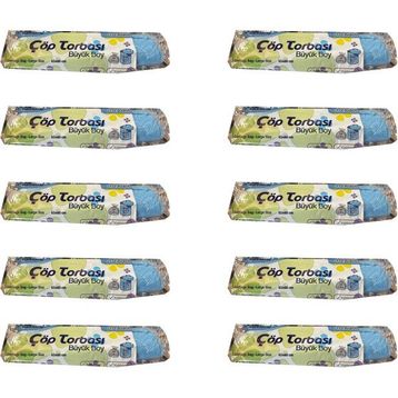 Canhome Büyük Boy Çöp Torbası 10 Adet Mavi 65 x 80 cm
