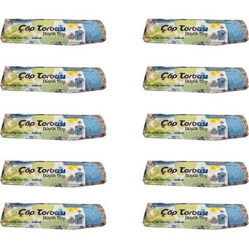 Canhome Büyük Boy Çöp Torbası 10 Adet Mavi 65 x 80 cm