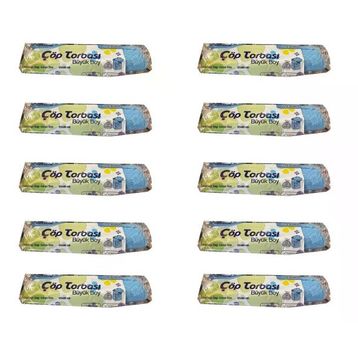 Canhome Büyük Boy Çöp Torbası 10 Adet Mavi 65 x 80 cm