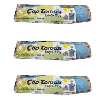 Canhome Büyük Boy Çöp Torbası 10 Adet Mavi 65 x 80 cm