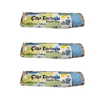 Canhome Büyük Boy Çöp Torbası 10 Adet Mavi 65 x 80 cm