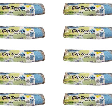 Canhome Büyük Boy Çöp Torbası 10 Adet Mavi 65 x 80 cm